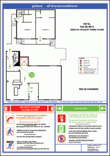 Plan d'évacuation pour établissement hôtelier - Emplacement stratégique dans hôtel, foyers et centres de vacances_0