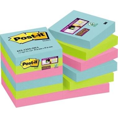 POST-IT Lot de 12 blocs Notes Super Sticky Collection Miami 47,6 x 47,6mm - 62212SMI_0