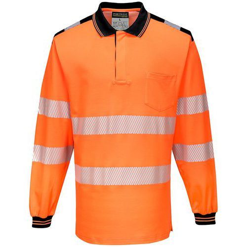 POLO HAUTE VISIBILITÉ PW3 T184 NOIR/ORANGE M - PORTWEST