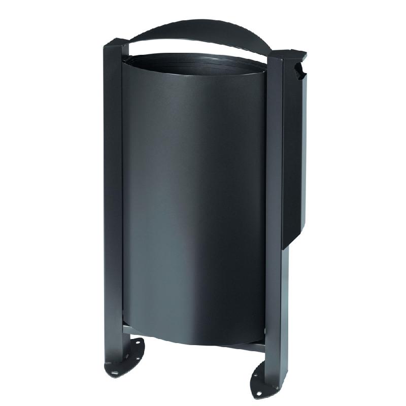 ROSSIGNOL Corbeille sur pied arkea - 60 L - avec cendrier 3l - anthracite mat_0