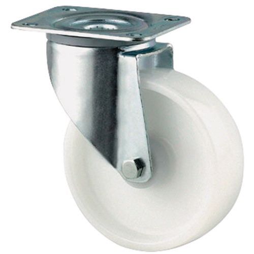 ROULETTE PIVOTANTE EN NYLON FORCE:400 KG H HT:200 MM - TENTE