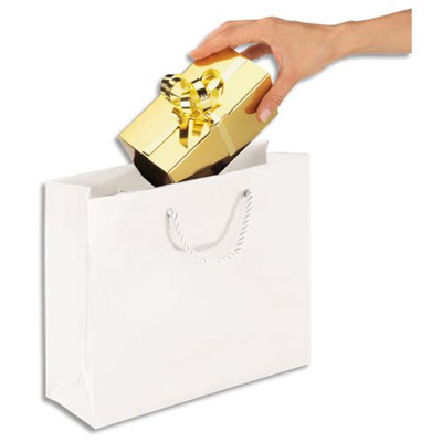 SAC PELLICULE - 30 X 25 CM - SOUFFLET DE 10 CM - BLANC - PAQUET DE 25 SACS