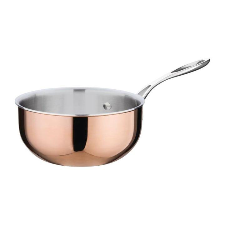 Sauteuse évasée en cuivre 3 couches 2,8 Litres (Ø)200 x (H)93 mm, compatible tous feux_0