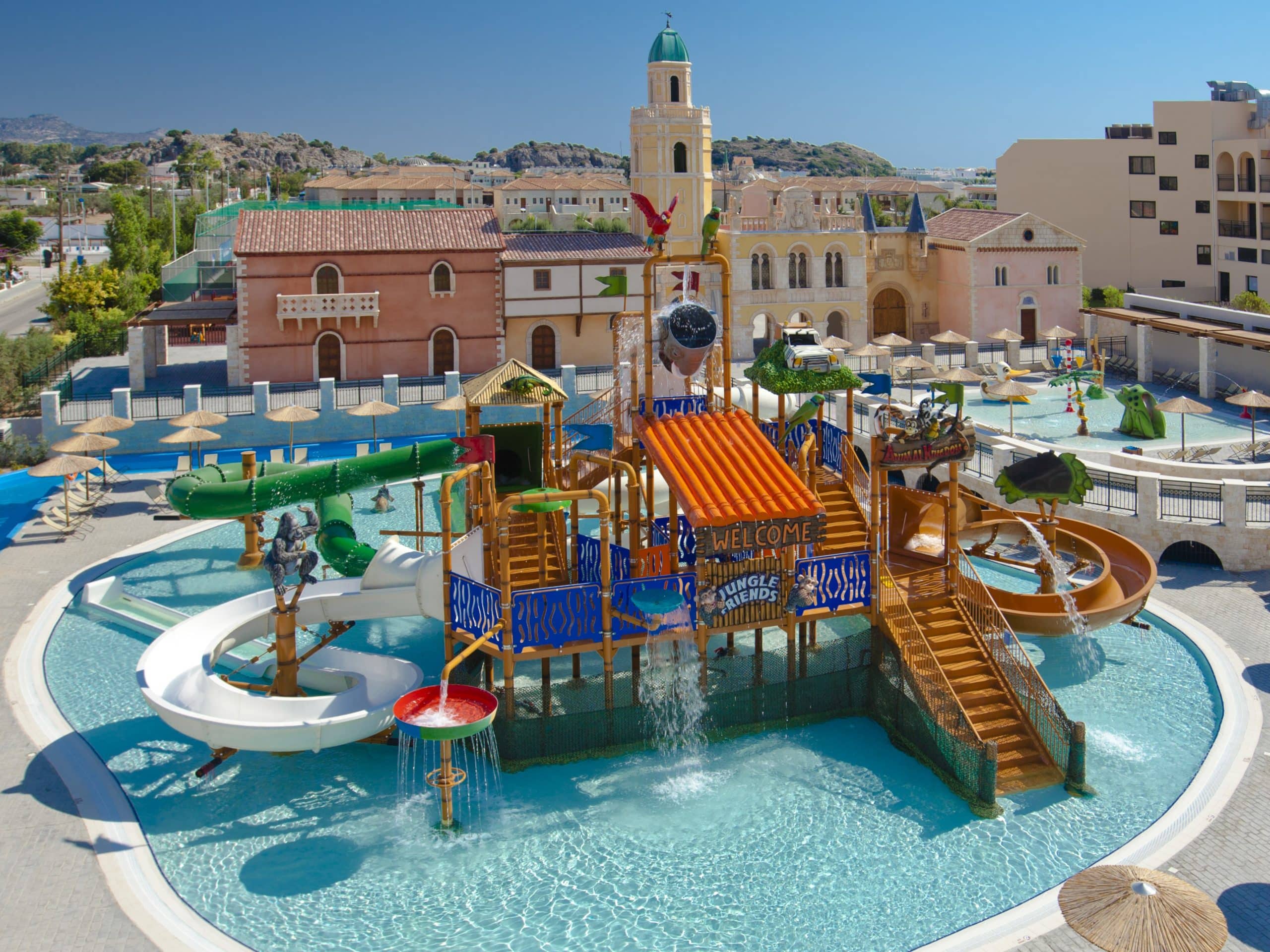 Structure de jeux aquatiques - ARWAPS6 - personnalisable avec toboggans jusqu'à 4,8 m_0