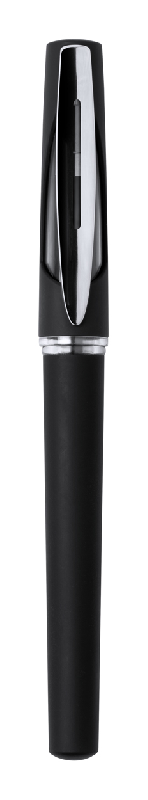 Stylo roller en plastique - encre bleue - couleur noire - 12g_0