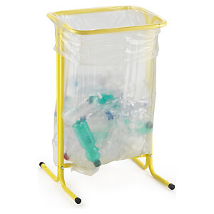 SUPPORT-SAC POUBELLE FIXE JAUNE 110 L