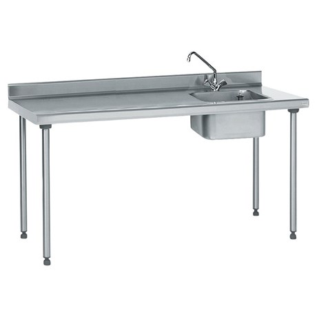 TABLE INOX DU CHEF ADOSSÉE LONGUEUR 1800