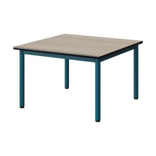 TABLE MALIBU 80X80 T1 4P STRA ANTIB ACACIA/NOIR BLEU 5025