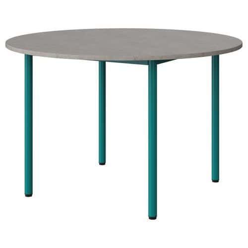 TABLE MALIBU Ø 120 T6 4P STRA ABS BÉTON F186/BLEU 5018