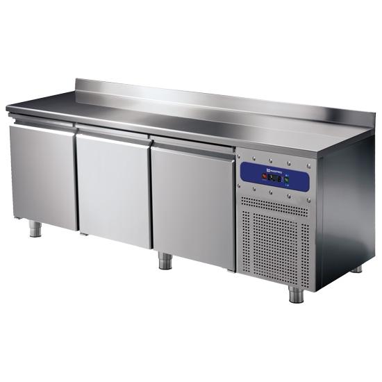 Table réfrigérée inox 600 mm 3 portes avec dosseret température -2/... - PBNA0185_0
