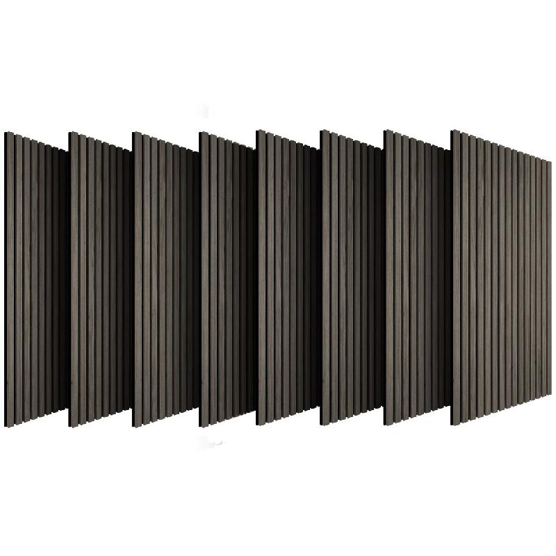 TecTake GmbH tectake Panneaux acoustiques Sonic Wall IV aspect bois - Lot de 8 Chêne gris - marron Bois manufacturé 406811_0