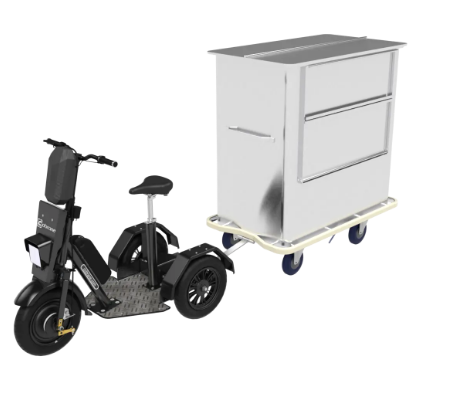 Triporteur électrique Cobrane U1 avec caisson déchet 1m³ - Charge tractée 200kg, autonomie 30km_0