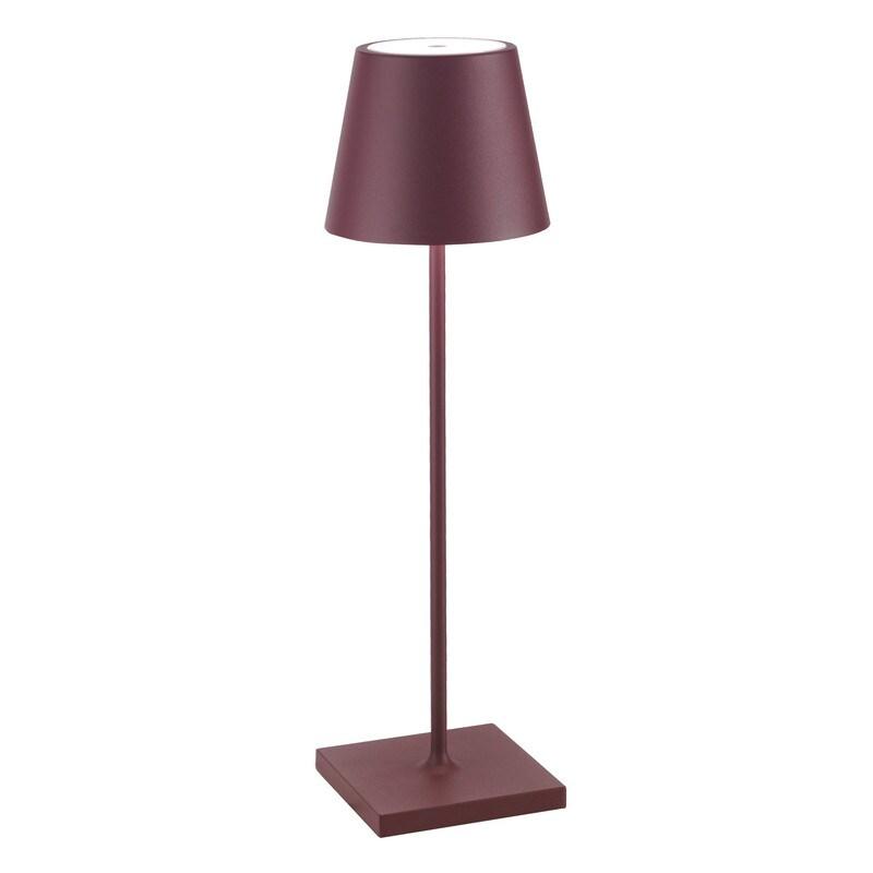 Zafferano Lampe Led Poldina Pro Bordeaux Rechargeable Ip65 Usage Extérieur, Dimmable Avec Autonomie Jusqu'À 12 Heures - violet 8056300195832_0