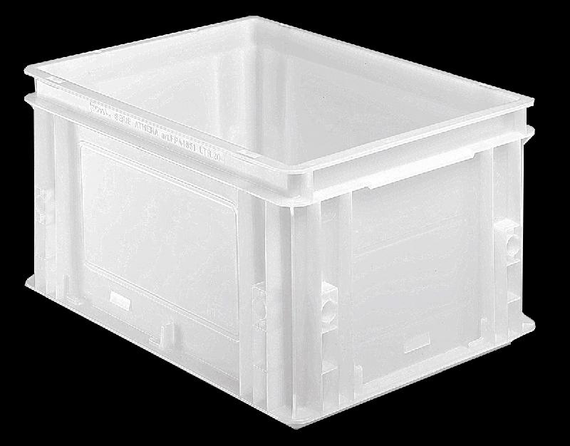 Caisse alimentaire Athéna en plastique - 20 litres - 400x300 mm - fonds et parois pleins_0