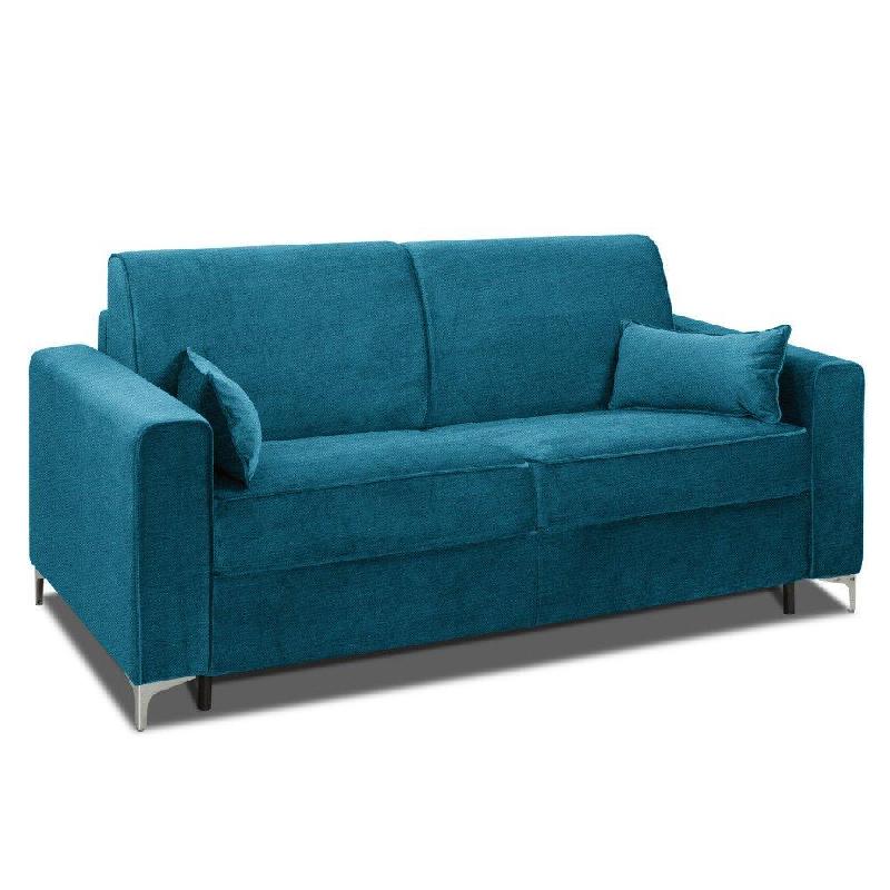 CANAPÉ CONVERTIBLE EXPRESS JACKSON 120CM COMFORT BULTEX® 12CM SOMMIER LATTES RENATONISI TWEED BLEU TURQUOISE_0