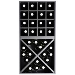 Casier à bouteilles 32 unités - Série Merlot 621660 - noir en bois massif avec mélamine_0