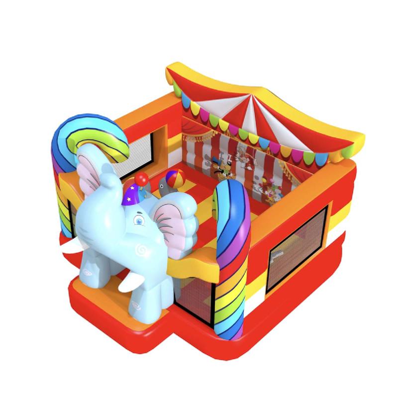 Château gonflable Le cirque de l'éléphant clown - 4x5x4,5 m - Sécurité maximale - Réf.BNC65-RB_0
