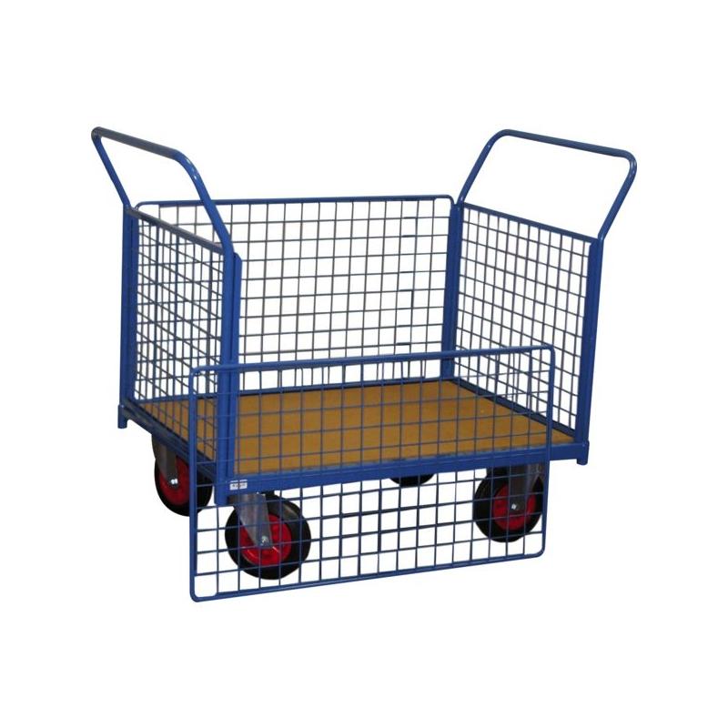 Chariot conteneur modulable avec plateau bois médium - roues Ø200 mm - capacité 500 kg_0
