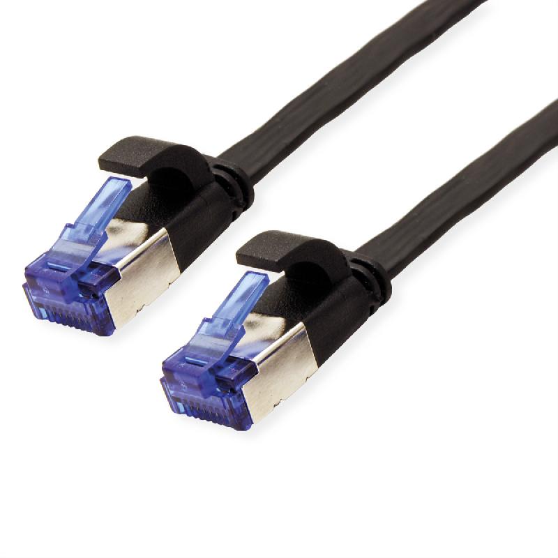 Cordon VALUE Cat.6A (Classe EA) F/UTP confectionné, plat, noir, 3 m_0