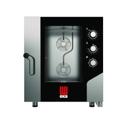 EKA Four électrique combiné à air pulsé avec panneau électromécanique 7 niveaux, inox - gris MKF711S_0