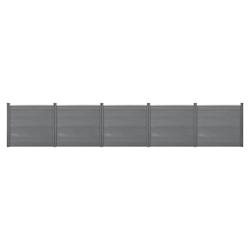 Helloshop26 - Clôtures de jardin brise-vue avec 6 poteaux planches bois composite WPC 165 x 770 cm gris 03_0006583 - 3001806447768_0