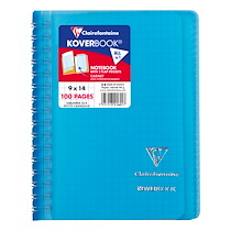 KOVERBOOK CARNET RELIURE INTÉGRALE ENVELOPPANTE POLYPRO TRANSPARENT 9X14CM 100P Q.5X5 COLORIS ASSORTIS - ASSORTIS - LOT DE 10