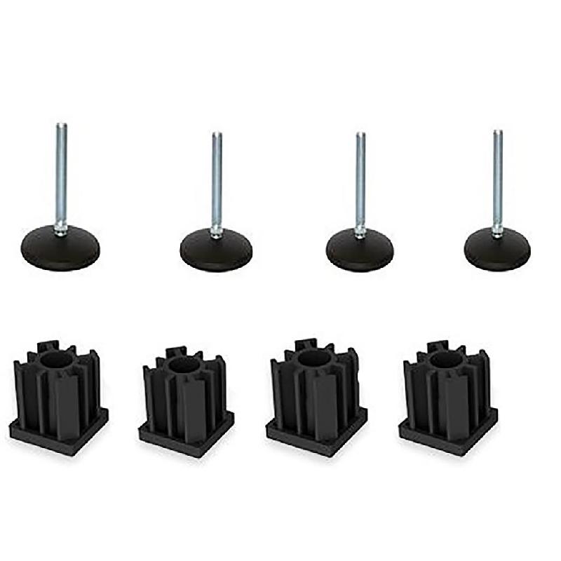 Pied en zinc M10x90 avec 100mm, base + inserts 30x30x1,5mm -Set of 4_0