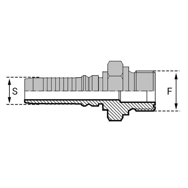 Mâle - AORFS-IN - Filetage UNF - Joint facial - 16 , 1
