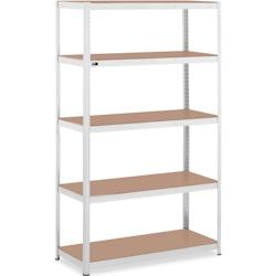 MSW - MSW-STSH-29 Étagère Charge Lourde Étagère métallique Étagère d'atelier 120 x 50 x 200 cm Supporte 5 x 150 kg Gris - gris acier 4062859091178_0