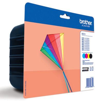 Pack 4 cartouches Brother LC223 noir + cyan + magenta + jaune pour imprimantes jet d'encre_0