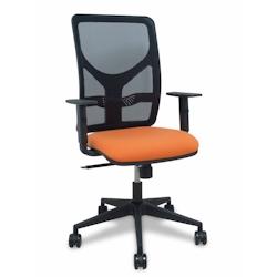 Piqueras y Crespo Silla Motilla malla negra asiento bali naranja brazo regulable ruedas 65mm - orange multi-matériau 21SM840B308B10CRN65_0