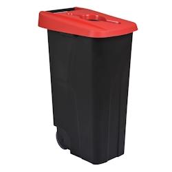 Rossignol - Poubelle 110L mobile ouverture calibrée MOVATRI GREEN - rouge - rouge plastique polypropylène 56194_0
