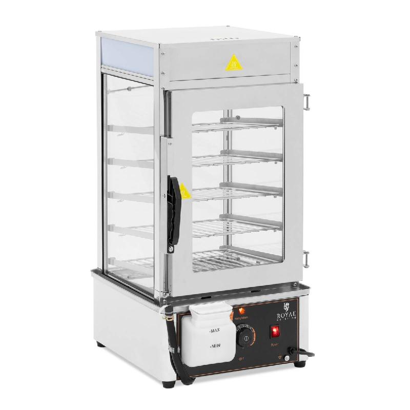 Royal Catering - Royal Catering Cuiseur vapeur professionnel avec 5 grilles de 30 x 29,5 cm de 30 à 110 °C - Cuit vapeur Vitrine chauffante Vitrine_0