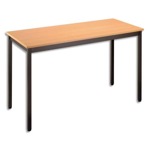 Sodematub table polyvalente rectangulaire 120 x 60 cm hêtre/noir_0