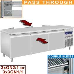 Table frigorifique pass through  ventilée  2x3 portes gn 2/1  548l.   Dt249/33-r2_0