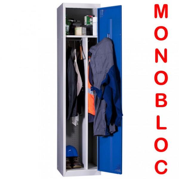 Vestiaire industrie salissante 1 case monobloc - Conforme norme AFNOR D 65-760 - 4 coloris - Marque Rolléco_0
