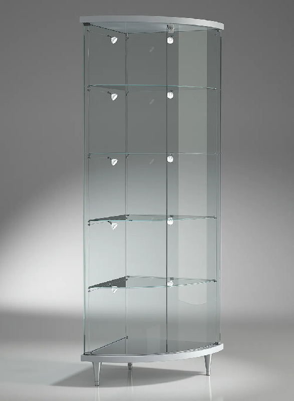 Vitrine d'angle galbée cylindrique 203/anva - gris clair_0