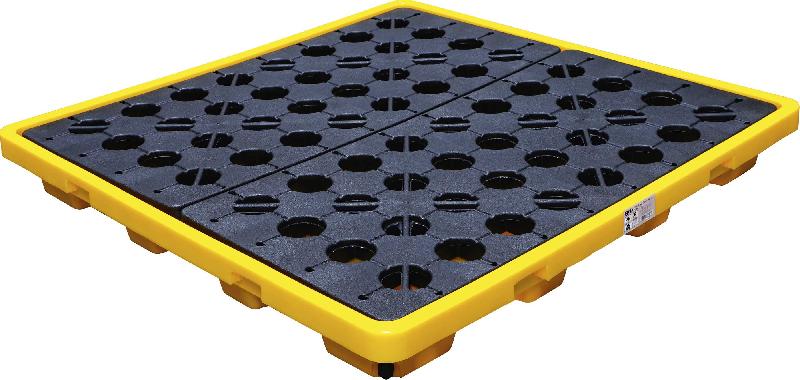 Bac de collecte d'huile - avec grille amovible pour 4 fûts de 200L - BGS 70050 - Résistant aux huiles et substances_0