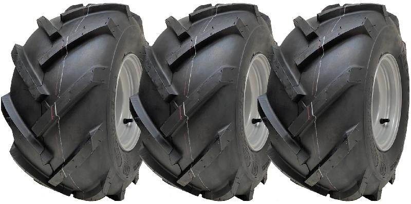 18x9.50-8 Open Centre Tyre on Rim Cleated Rotovator 4 Stud 4 Inch PCD (Set of 3)_0