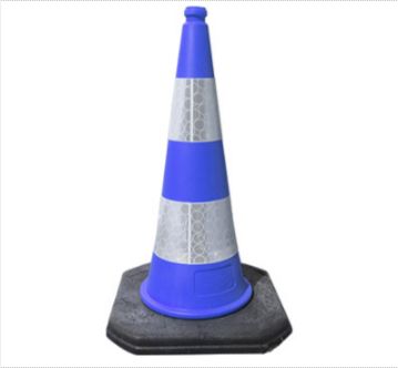 28250 - Cône de chantier K5a pour virages - Lesté - Caoutchouc et Polyéthylène - 3 coloris et 2 hauteurs au choix_0