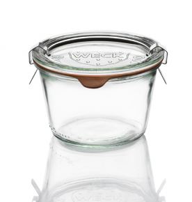 6 Bocaux en verre Weck® Droit 370 ml avec couvercles en verre et joints (clips non inclus) -  WN000005_0