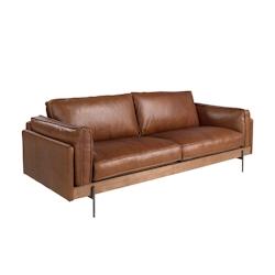 AC ANGEL CERDA Angel Cerdá Canapé 3 places en cuir brun tabac 6223C 225 x 86 x 79 - marron Bois massif 8435631034926_0