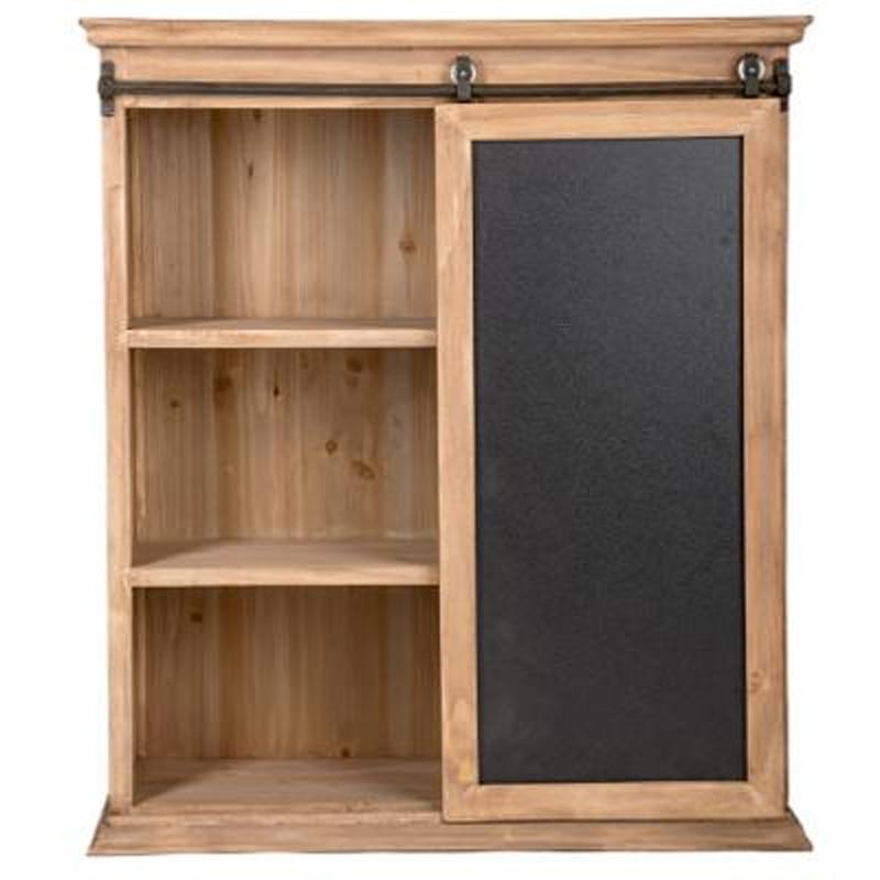 Buffet 1 porte Danik 80cm en bois et ardoise - Paris Prix_0