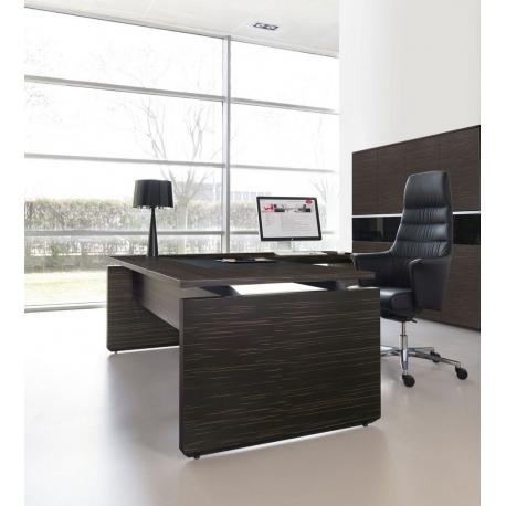 Bureau de direction Mundi - finition ébène, plateau triptyque 200x200 cm - fabricant EOL_0