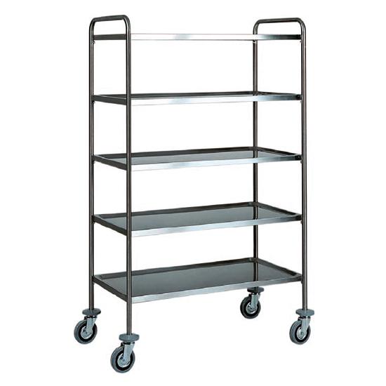 Chariot de service en inox avec 5 niveaux - IFE0021 - 100 kg de capacité - Dimensions 900x600x1700 mm_0