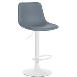 CLP Tabouret de bar Divo en Similicuir Pied trompette en Métal Gris/Blanc - gris polyester 321693_0