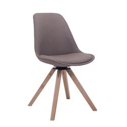 Décoshop26 - Chaise de salle à manger x1 chaise visiteur assise pivotant à 360° en tissu taupe piètement en bois carré clair 10_0003478 - 300025_0