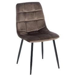Décoshop26 - Chaise de salle à manger x1 coutures forme carrées en tissu velours marron pieds en métal noir 10_0001962 - marron 3000250768719_0