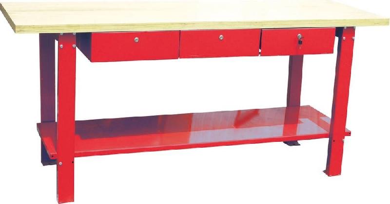 Établi plateau bois avec 3 tiroirs - 2000 mm - 350 kg - Garantie 3 ans - Réf. 11579994_0