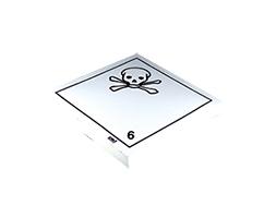 Étiquette de danger classe 6.1 pour conteneur maritime - matière toxique - 25x25 cm - vinyle avec colle renforcée - réf. 46255_0